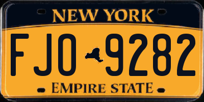 NY license plate FJO9282