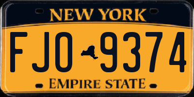 NY license plate FJO9374