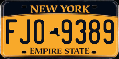 NY license plate FJO9389