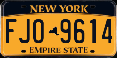 NY license plate FJO9614