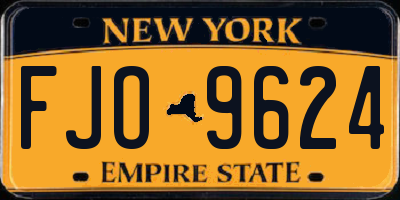 NY license plate FJO9624