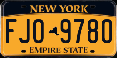 NY license plate FJO9780