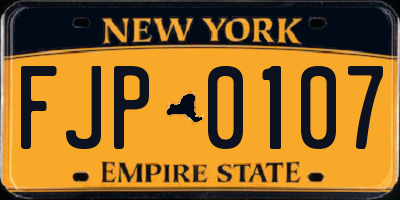 NY license plate FJP0107