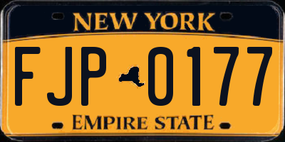 NY license plate FJP0177