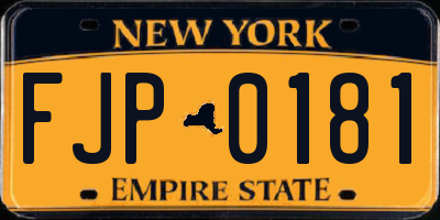 NY license plate FJP0181