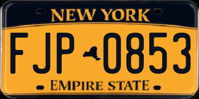 NY license plate FJP0853