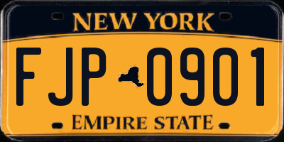 NY license plate FJP0901