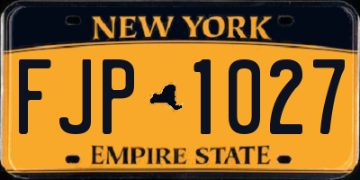 NY license plate FJP1027