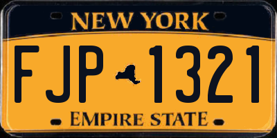 NY license plate FJP1321