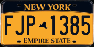 NY license plate FJP1385