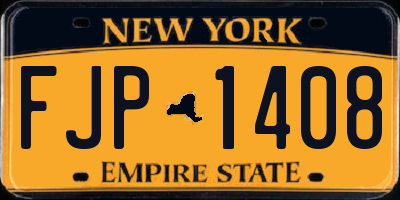 NY license plate FJP1408