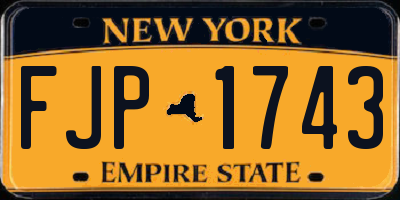 NY license plate FJP1743