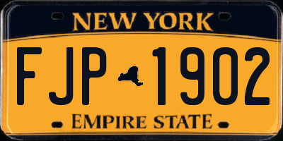 NY license plate FJP1902