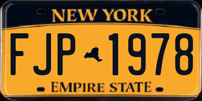 NY license plate FJP1978