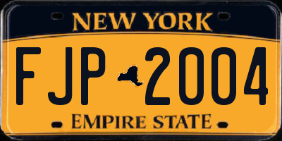 NY license plate FJP2004