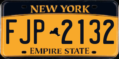 NY license plate FJP2132