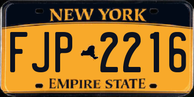 NY license plate FJP2216