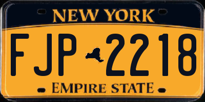 NY license plate FJP2218