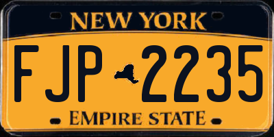 NY license plate FJP2235