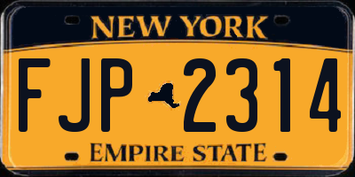 NY license plate FJP2314