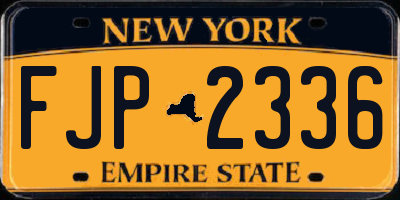 NY license plate FJP2336