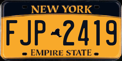 NY license plate FJP2419
