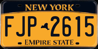 NY license plate FJP2615