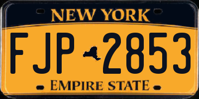 NY license plate FJP2853