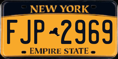 NY license plate FJP2969