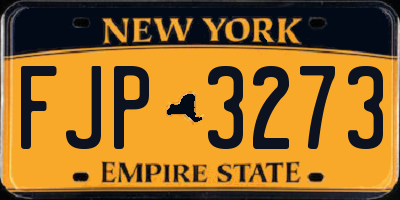 NY license plate FJP3273