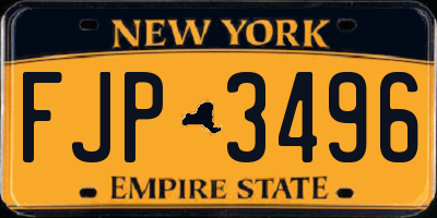 NY license plate FJP3496