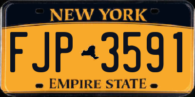 NY license plate FJP3591