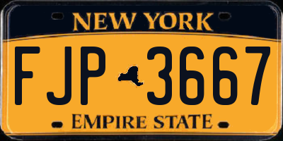 NY license plate FJP3667