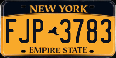 NY license plate FJP3783
