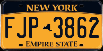 NY license plate FJP3862