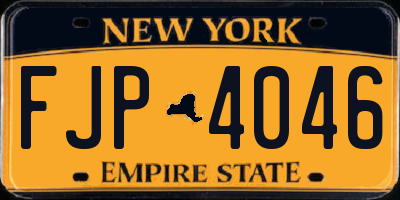 NY license plate FJP4046