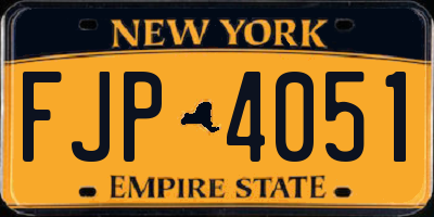 NY license plate FJP4051