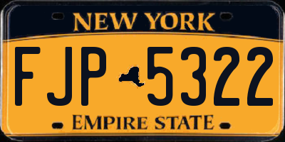 NY license plate FJP5322