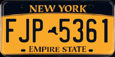 NY license plate FJP5361