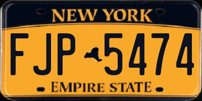 NY license plate FJP5474