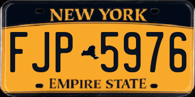 NY license plate FJP5976