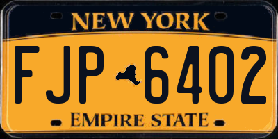 NY license plate FJP6402