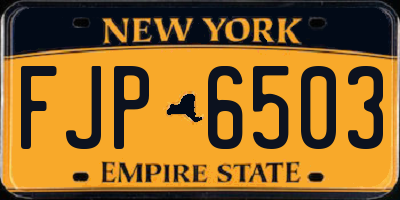 NY license plate FJP6503