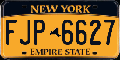 NY license plate FJP6627
