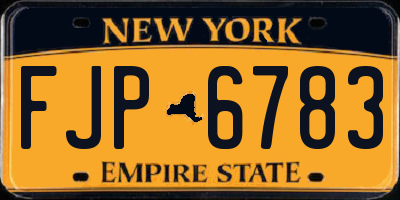 NY license plate FJP6783