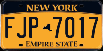 NY license plate FJP7017