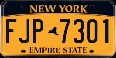 NY license plate FJP7301