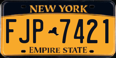 NY license plate FJP7421