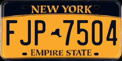 NY license plate FJP7504