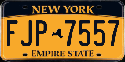NY license plate FJP7557